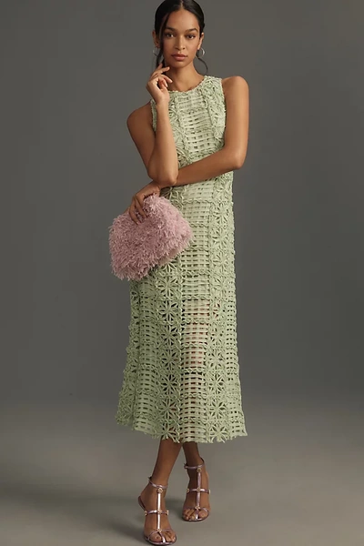 Shop Anthropologie Endless Rose Sleeveless Textured Midi Dress In Green