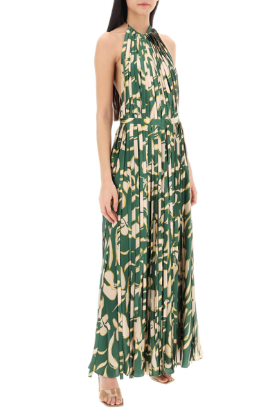 Shop Raquel Diniz Giorgia Fringed Maxi Dress In Green