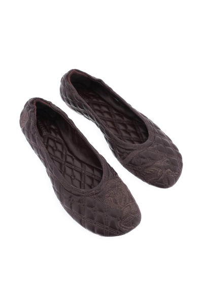 Shop Burberry Quilted Leather Sadler Ballet Flats In Brown,purple