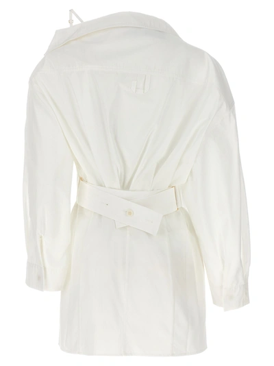 Shop Jacquemus La Mini Robe Chemise Dresses White
