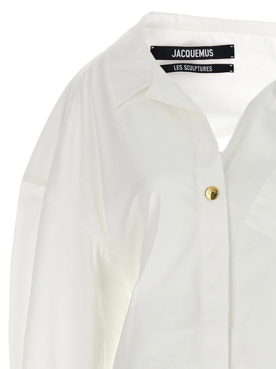 Shop Jacquemus La Mini Robe Chemise Dresses White
