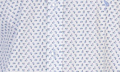 Shop Tailorbyrd Geo Poplin Stretch Shirt In White Dove