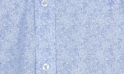 Shop Tailorbyrd Swirl Poplin Stretch Shirt In Blue Byrd