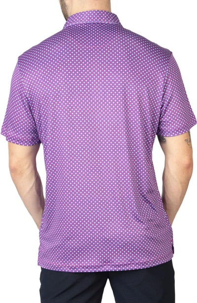 Shop Tailorbyrd Geo Performance Polo In Flamingo Pink