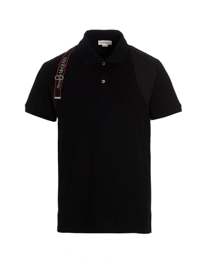 Shop Alexander Mcqueen Logo Tape  Shirt Polo Black
