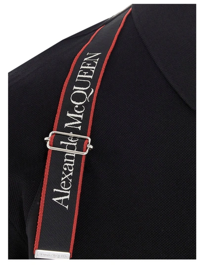 Shop Alexander Mcqueen Logo Tape  Shirt Polo Black