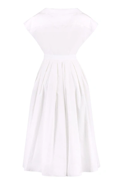 Shop Alexander Mcqueen Cotton Long Dress In White