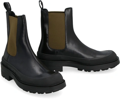 Shop Alexander Mcqueen Leather Chelsea-boots In Black