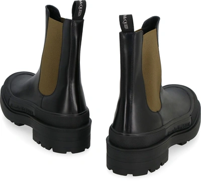 Shop Alexander Mcqueen Leather Chelsea-boots In Black