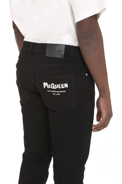 Shop Alexander Mcqueen Slim Fit Jeans In Black