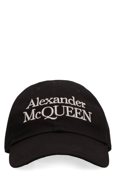 Shop Alexander Mcqueen Logo Baseball Cap In Black