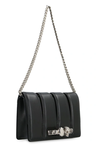 Shop Alexander Mcqueen The Slash Leather Shoulder Bag In Black
