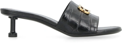 Shop Balenciaga Groupie Leather Mules In Black