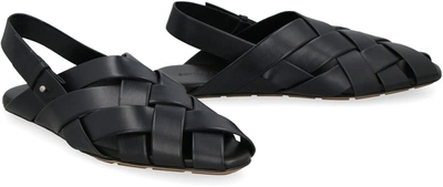 Shop Bottega Veneta Alfie Leather Slipper In Black