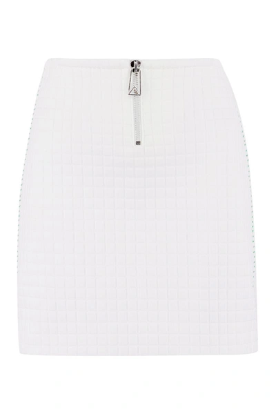 Shop Bottega Veneta Jersey Stretch Skirt In White