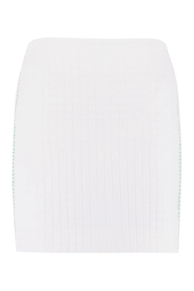 Shop Bottega Veneta Jersey Stretch Skirt In White