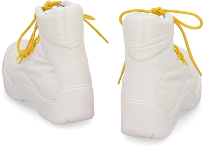 Shop Bottega Veneta Puddle Bomber Ankle Boots In White