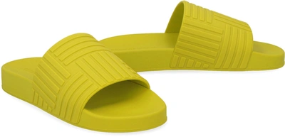 Shop Bottega Veneta Rubber Slides In Green