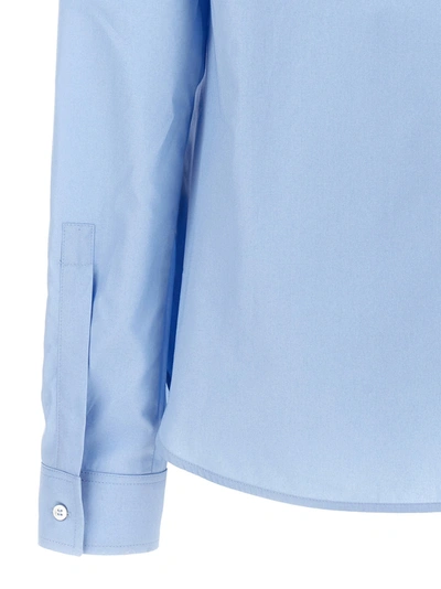 Shop N°21 One-shoulder Shirt With Logo Embroidery Shirt, Blouse Light Blue