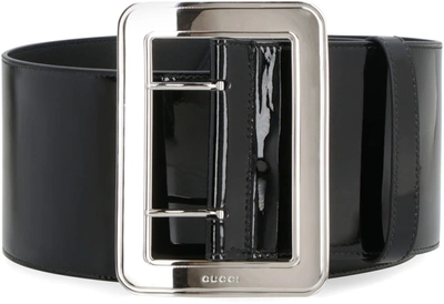 Shop Gucci Belt With Maxi Buckle In Black
