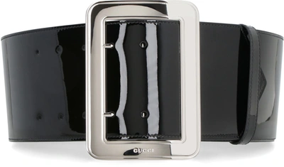 Shop Gucci Belt With Maxi Buckle In Black