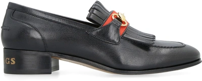 Shop Gucci Horsebit Leather Loafers In Black