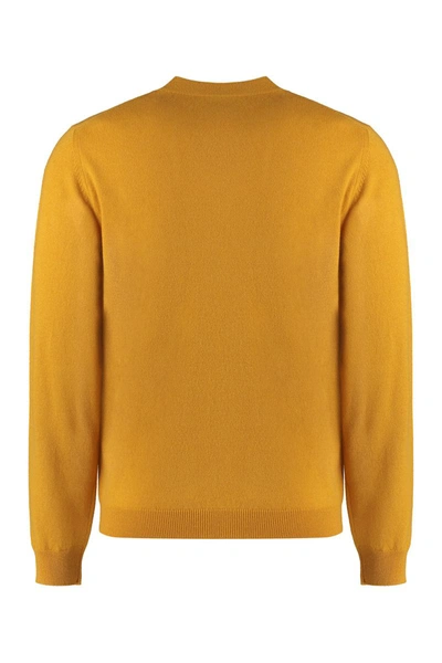 Shop Gucci Long Sleeve Crew-neck Sweater In Mustard