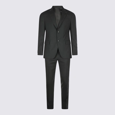 Shop Lardini Black Wool Suits