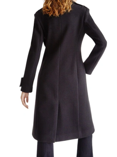 Shop Liu •jo Black Coat In Soft Wool Cloth