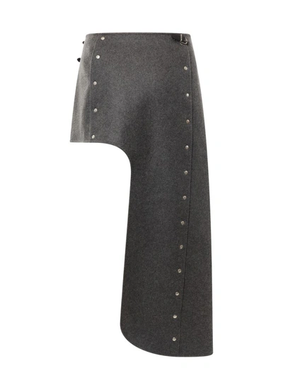 Shop Durazzi Milano Amazon Studded Skirt In Grey