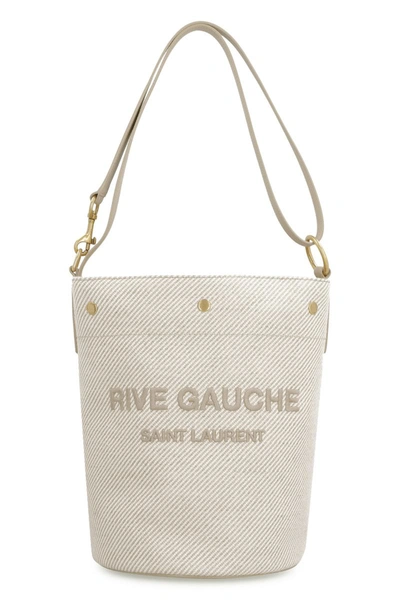 Shop Saint Laurent Rive Gauche Bucket Bag In Sand