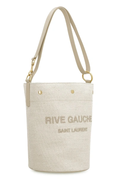 Shop Saint Laurent Rive Gauche Bucket Bag In Sand