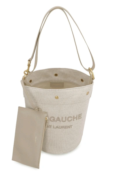 Shop Saint Laurent Rive Gauche Bucket Bag In Sand