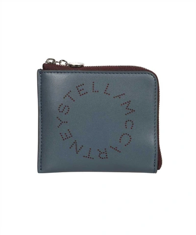 Shop Stella Mccartney Stella Logo Small Wallet In Blue
