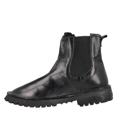 Shop Moma Tebe Combat Ankle Boot In Black Leather