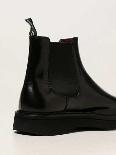 Shop Green George Side Pannel Elastic Ankle Boots In Black