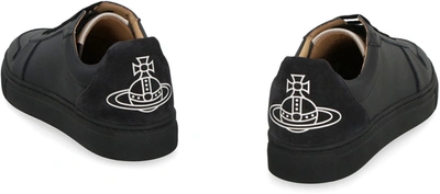 Shop Vivienne Westwood Classic Trainers Leather Low-top Sneakers In Black