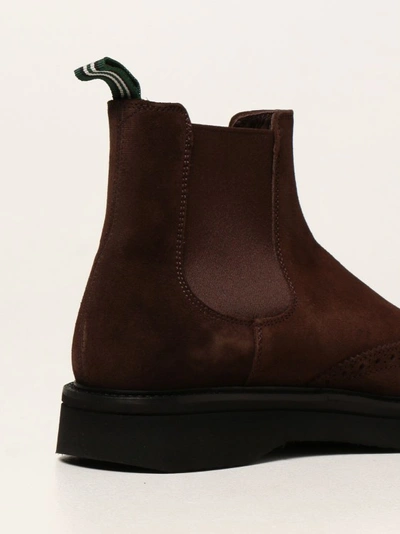 Shop Green George Brown Leather Ankle Boots In Black