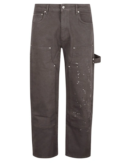 Shop Represent Paint-splatter Straight-leg Jeans In Grey