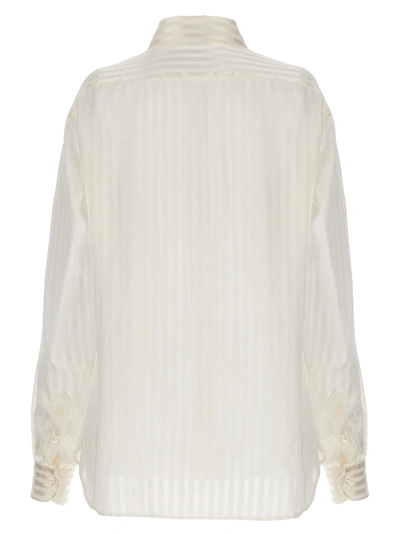 Shop Tom Ford Striped Silk Shirt Shirt, Blouse White