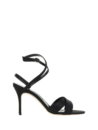 Shop Manolo Blahnik Tormenfa Fabio Satin 090 Sandal