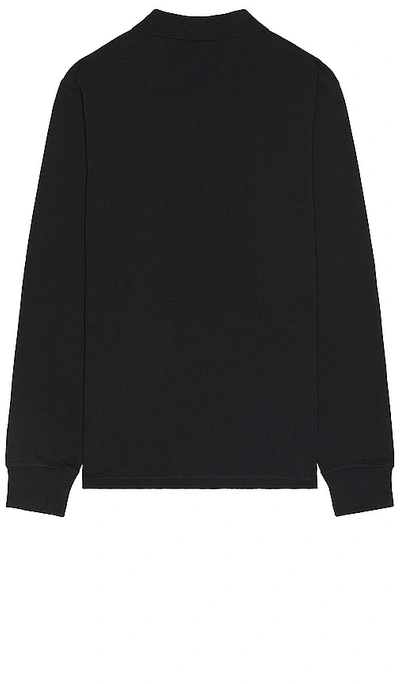 Shop Nike Club (nsw) Long-sleeve Knit Polo In Black & White