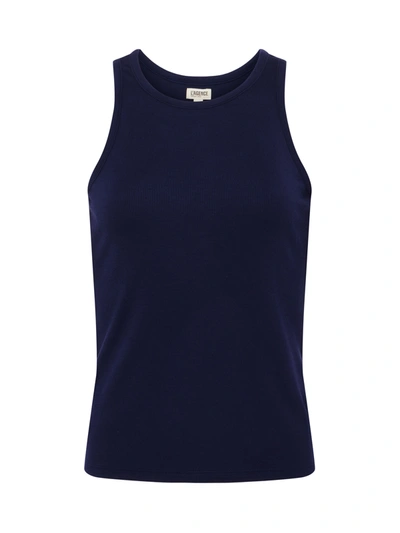 Shop L Agence Nia Ribbed Tank In Deep Midnight