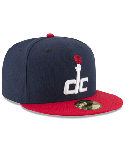 New Era Men's Washington Wizards Official Team Color 2tone 59fifty Fitted Hat In Navy,red