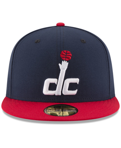 New Era Men's Washington Wizards Official Team Color 2tone 59fifty Fitted Hat In Navy,red