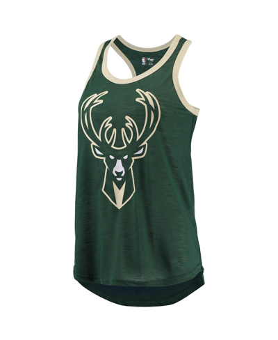 G-iii Sports By Carl Banks Women's  Hunter Green Milwaukee Bucks Showdown Scoop-neck Racerback Tank T In Hunter Green
