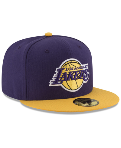 Shop New Era Los Angeles Lakers Basic 2 Tone 59fifty Fitted Cap In Purple,yellow