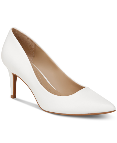 Shop On 34th Women's Jeules Pointed-toe Slip-on Pumps, Created For Macy's In White Smooth