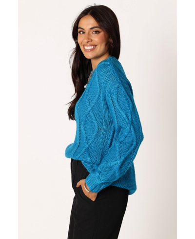 Shop Petal And Pup Michaela Knit Sweater In Royal Blue