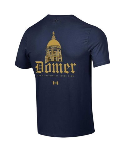 Shop Under Armour Men's  Navy Notre Dame Fighting Irish Domer 2-hit T-shirt